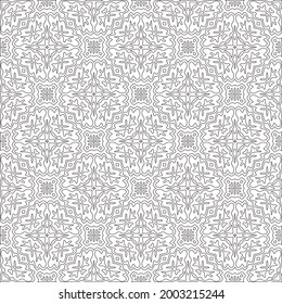 Vector pattern with symmetrical elements . Modern stylish abstract texture. Repeating geometric tiles from striped elements.Black and white pattern.