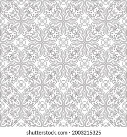 Vector pattern with symmetrical elements . Modern stylish abstract texture. Repeating geometric tiles from striped elements.Black and white pattern.