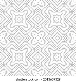 Vector pattern with symmetrical elements . Modern stylish abstract texture. Repeating geometric tiles from striped elements.