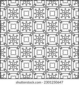 Vector pattern with symmetrical elements . Modern stylish abstract texture. Repeating geometric tiles from striped elements.Black and white pattern.