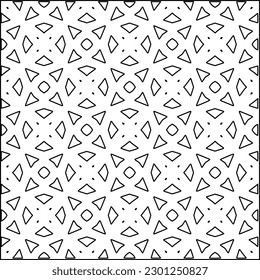 Vector pattern with symmetrical elements . Modern stylish abstract texture. Repeating geometric tiles from striped elements.Black and white pattern.