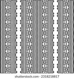 Vector pattern with symmetrical elements . Modern stylish abstract texture. Repeating geometric tiles from striped elements. Black and white pattern.
