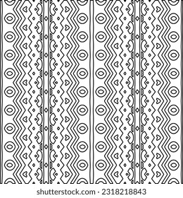 Vector pattern with symmetrical elements . Modern stylish abstract texture. Repeating geometric tiles from striped elements. Black and white pattern.