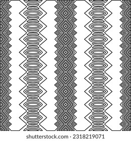 Vector pattern with symmetrical elements . Modern stylish abstract texture. Repeating geometric tiles from striped elements. Black and white pattern.