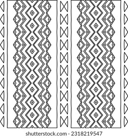 Vector pattern with symmetrical elements . Modern stylish abstract texture. Repeating geometric tiles from striped elements. Black and white pattern.