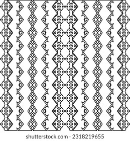 Vector pattern with symmetrical elements . Modern stylish abstract texture. Repeating geometric tiles from striped elements. Black and white pattern.