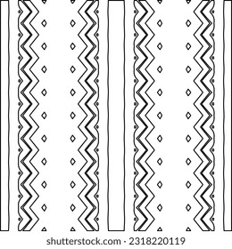 Vector pattern with symmetrical elements . Modern stylish abstract texture. Repeating geometric tiles from striped elements. Black and white pattern.