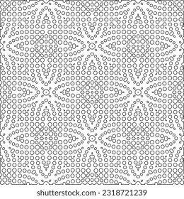 Vector pattern with symmetrical elements . Modern stylish abstract texture. Repeating geometric tiles from striped elements. Black and white pattern.
