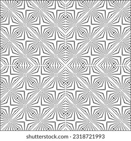 Vector pattern with symmetrical elements . Modern stylish abstract texture. Repeating geometric tiles from striped elements. Black and white pattern.