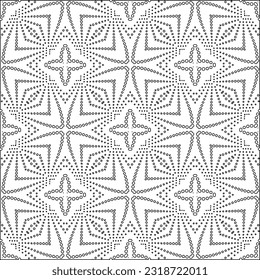 Vector pattern with symmetrical elements . Modern stylish abstract texture. Repeating geometric tiles from striped elements. Black and white pattern.