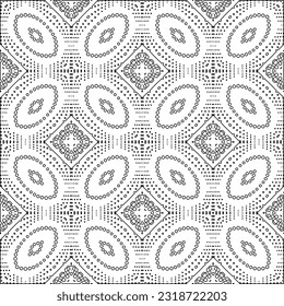 Vector pattern with symmetrical elements . Modern stylish abstract texture. Repeating geometric tiles from striped elements. Black and white pattern.