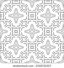Vector pattern with symmetrical elements . Modern stylish abstract texture. Repeating geometric tiles from striped elements. Black and white pattern.