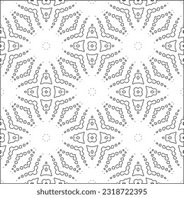 Vector pattern with symmetrical elements . Modern stylish abstract texture. Repeating geometric tiles from striped elements. Black and white pattern.