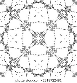 Vector pattern with symmetrical elements . Modern stylish abstract texture. Repeating geometric tiles from striped elements. Black and white pattern.