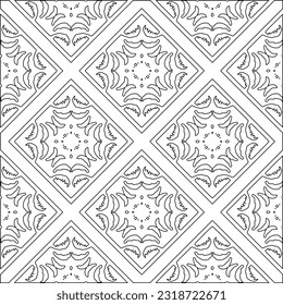 Vector pattern with symmetrical elements . Modern stylish abstract texture. Repeating geometric tiles from striped elements. Black and white pattern.