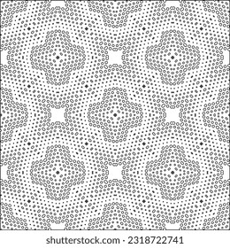 Vector pattern with symmetrical elements . Modern stylish abstract texture. Repeating geometric tiles from striped elements. Black and white pattern.