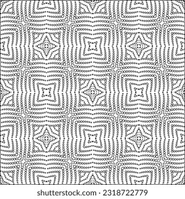 Vector pattern with symmetrical elements . Modern stylish abstract texture. Repeating geometric tiles from striped elements. Black and white pattern.