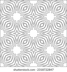 Vector pattern with symmetrical elements . Modern stylish abstract texture. Repeating geometric tiles from striped elements. Black and white pattern.