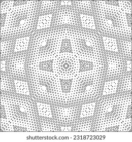 Vector pattern with symmetrical elements . Modern stylish abstract texture. Repeating geometric tiles from striped elements. Black and white pattern.
