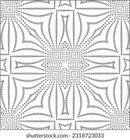 Vector pattern with symmetrical elements . Modern stylish abstract texture. Repeating geometric tiles from striped elements. Black and white pattern.