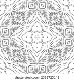 Vector pattern with symmetrical elements . Modern stylish abstract texture. Repeating geometric tiles from striped elements. Black and white pattern.