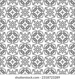 Vector pattern with symmetrical elements . Modern stylish abstract texture. Repeating geometric tiles from striped elements. Black and white pattern.