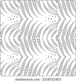 Vector pattern with symmetrical elements . Modern stylish abstract texture. Repeating geometric tiles from striped elements. Black and white pattern.