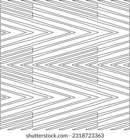 Vector pattern with symmetrical elements . Modern stylish abstract texture. Repeating geometric tiles from striped elements. Black and white pattern.