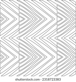 Vector pattern with symmetrical elements . Modern stylish abstract texture. Repeating geometric tiles from striped elements. Black and white pattern.