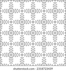Vector pattern with symmetrical elements . Modern stylish abstract texture. Repeating geometric tiles from striped elements. Black and white pattern.