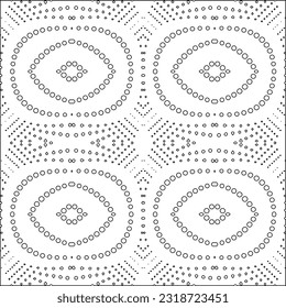 Vector pattern with symmetrical elements . Modern stylish abstract texture. Repeating geometric tiles from striped elements. Black and white pattern.