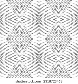 Vector pattern with symmetrical elements . Modern stylish abstract texture. Repeating geometric tiles from striped elements. Black and white pattern.