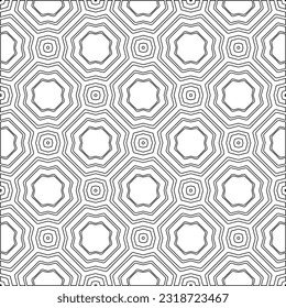 Vector pattern with symmetrical elements . Modern stylish abstract texture. Repeating geometric tiles from striped elements. Black and white pattern.