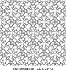 Vector pattern with symmetrical elements . Modern stylish abstract texture. Repeating geometric tiles from striped elements. Black and white pattern.