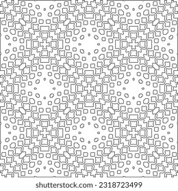 Vector pattern with symmetrical elements . Modern stylish abstract texture. Repeating geometric tiles from striped elements. Black and white pattern.