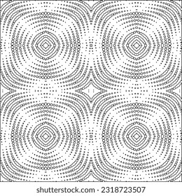 Vector pattern with symmetrical elements . Modern stylish abstract texture. Repeating geometric tiles from striped elements. Black and white pattern.