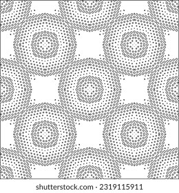 Vector pattern with symmetrical elements . Modern stylish abstract texture. Repeating geometric tiles from striped elements. Black and white pattern.