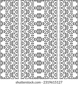 Vector pattern with symmetrical elements . Modern stylish abstract texture. Repeating geometric tiles from striped elements. Black and white pattern.