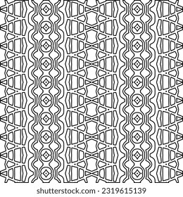 Vector pattern with symmetrical elements . Modern stylish abstract texture. Repeating geometric tiles from striped elements. Black and white pattern.