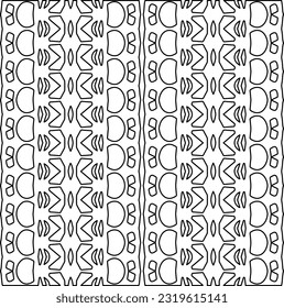 Vector pattern with symmetrical elements . Modern stylish abstract texture. Repeating geometric tiles from striped elements. Black and white pattern.