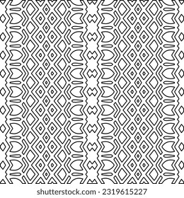 Vector pattern with symmetrical elements . Modern stylish abstract texture. Repeating geometric tiles from striped elements. Black and white pattern.
