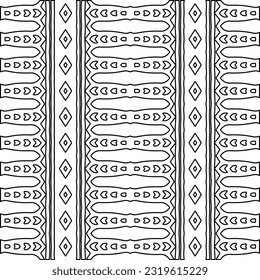 Vector pattern with symmetrical elements . Modern stylish abstract texture. Repeating geometric tiles from striped elements. Black and white pattern.