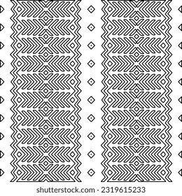 Vector pattern with symmetrical elements . Modern stylish abstract texture. Repeating geometric tiles from striped elements. Black and white pattern.