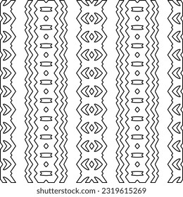 Vector pattern with symmetrical elements . Modern stylish abstract texture. Repeating geometric tiles from striped elements. Black and white pattern.
