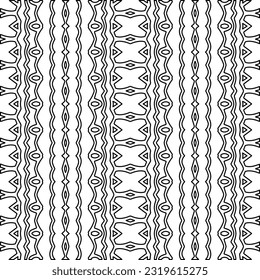 Vector pattern with symmetrical elements . Modern stylish abstract texture. Repeating geometric tiles from striped elements. Black and white pattern.