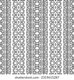 Vector pattern with symmetrical elements . Modern stylish abstract texture. Repeating geometric tiles from striped elements. Black and white pattern.
