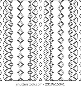 Vector pattern with symmetrical elements . Modern stylish abstract texture. Repeating geometric tiles from striped elements. Black and white pattern.