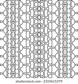 Vector pattern with symmetrical elements . Modern stylish abstract texture. Repeating geometric tiles from striped elements. Black and white pattern.