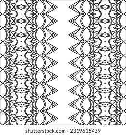 Vector pattern with symmetrical elements . Modern stylish abstract texture. Repeating geometric tiles from striped elements. Black and white pattern.
