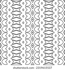 Vector pattern with symmetrical elements . Modern stylish abstract texture. Repeating geometric tiles from striped elements. Black and white pattern.